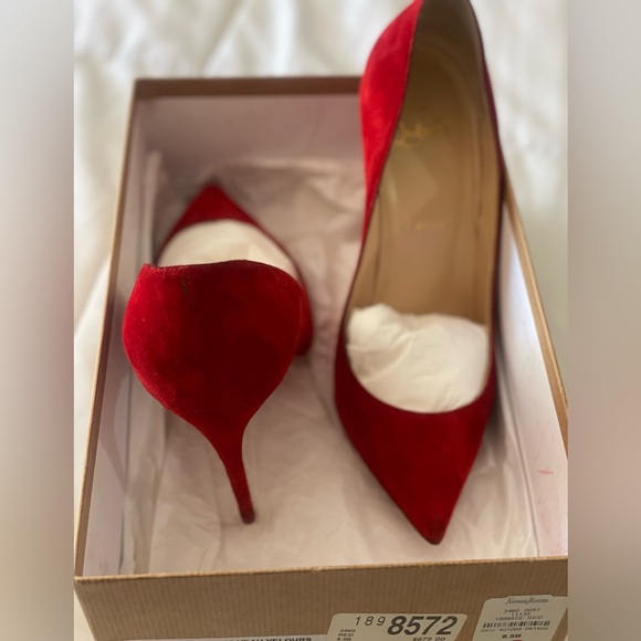 Red Christian Louboutin stiletto heel. Shortly worn 3 times. No longer fit. - Picture 4 of 5